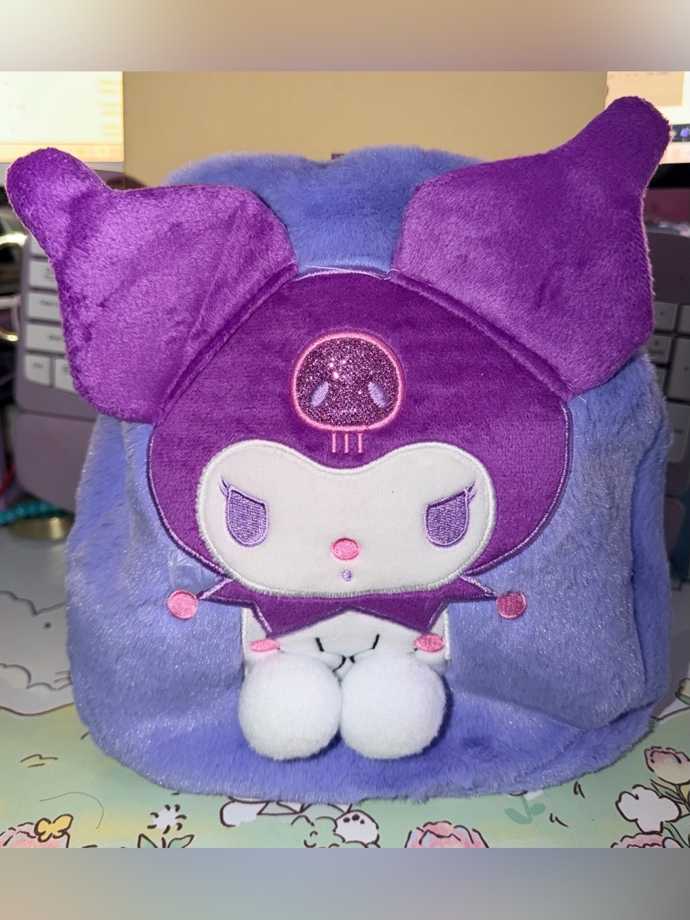 💜Purple Kuromi Plush Backpack